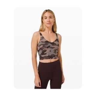 Lululemon Camo Align Tank Top Crop Camo Dusty Bronze Multi Brown Size 6
